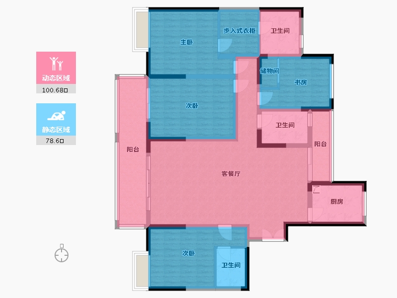 江苏省-泰州市-嘉美珑园-160.00-户型库-动静分区