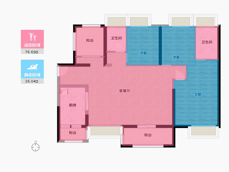 广东省-清远市-保利天汇朗园-101.68-户型库-动静分区