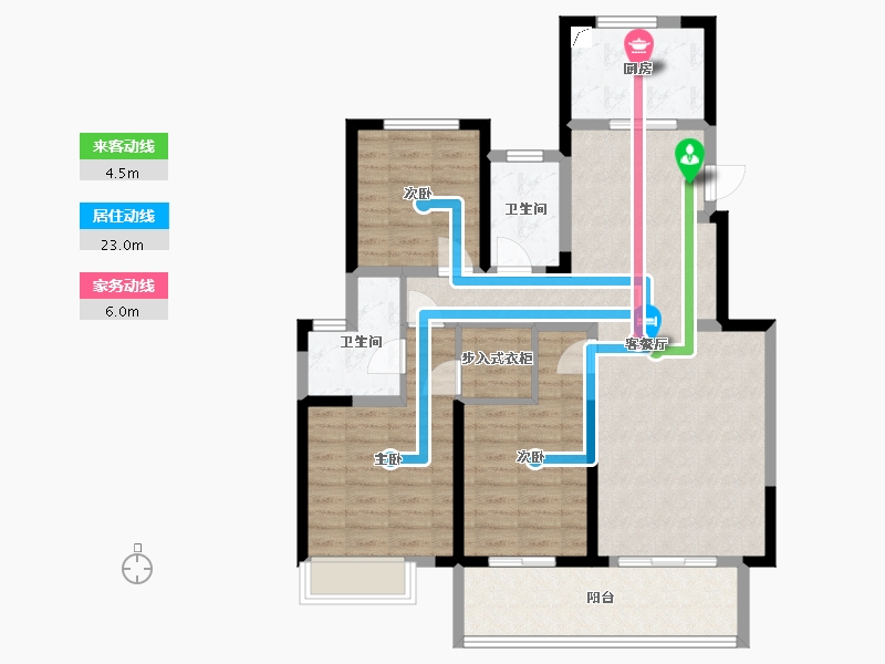 浙江省-金华市-南江西园-106.00-户型库-动静线