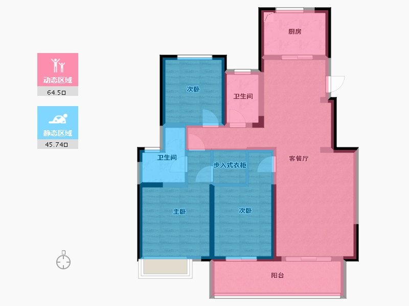 浙江省-金华市-南江西园-106.00-户型库-动静分区