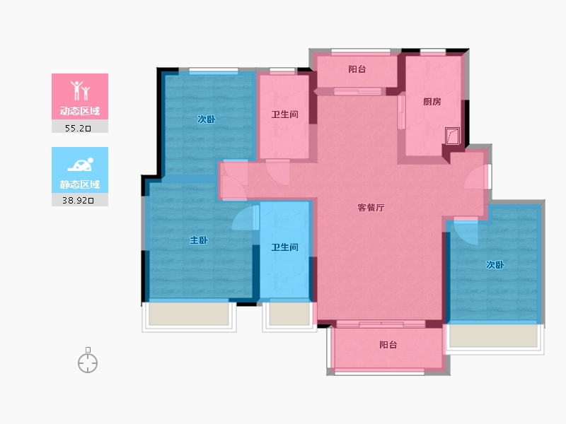 四川省-成都市-新城金樾府邸-94.00-户型库-动静分区