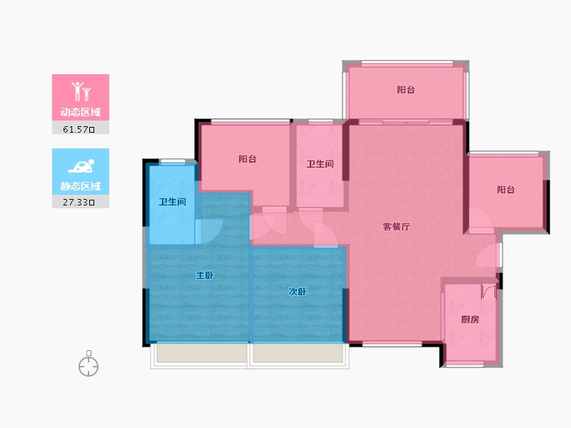 广东省-珠海市-丽景花园-90.00-户型库-动静分区