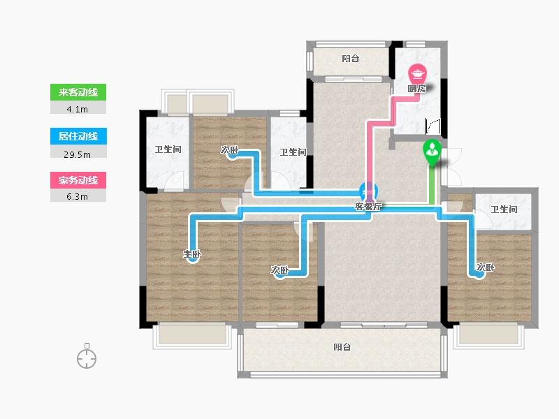 安徽省-阜阳市-置地双清湾-160.00-户型库-动静线