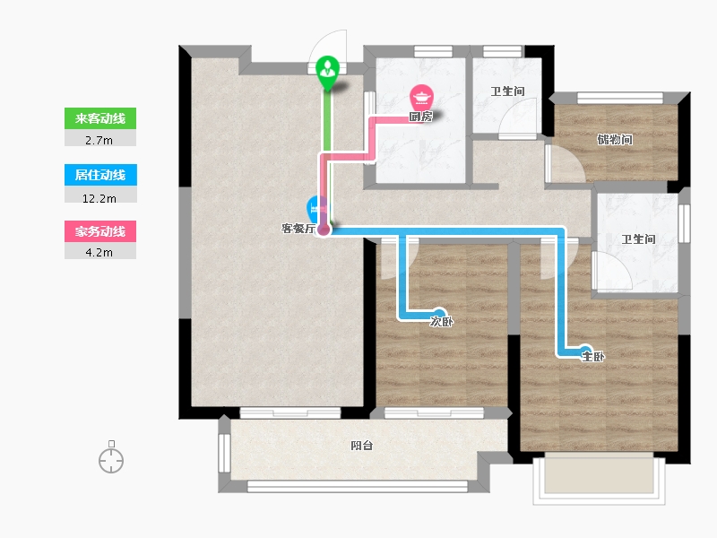 浙江省-宁波市-悦隽明湖府-81.00-户型库-动静线