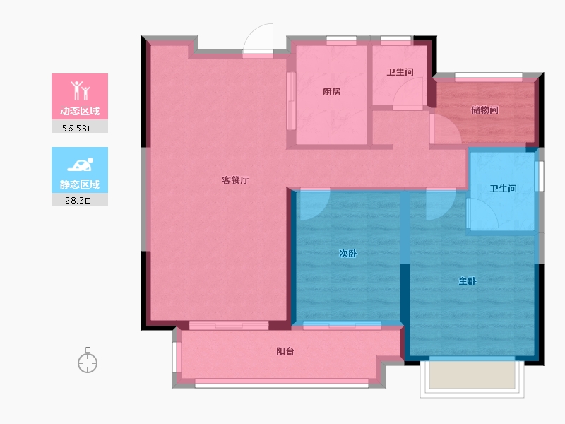 浙江省-宁波市-悦隽明湖府-81.00-户型库-动静分区