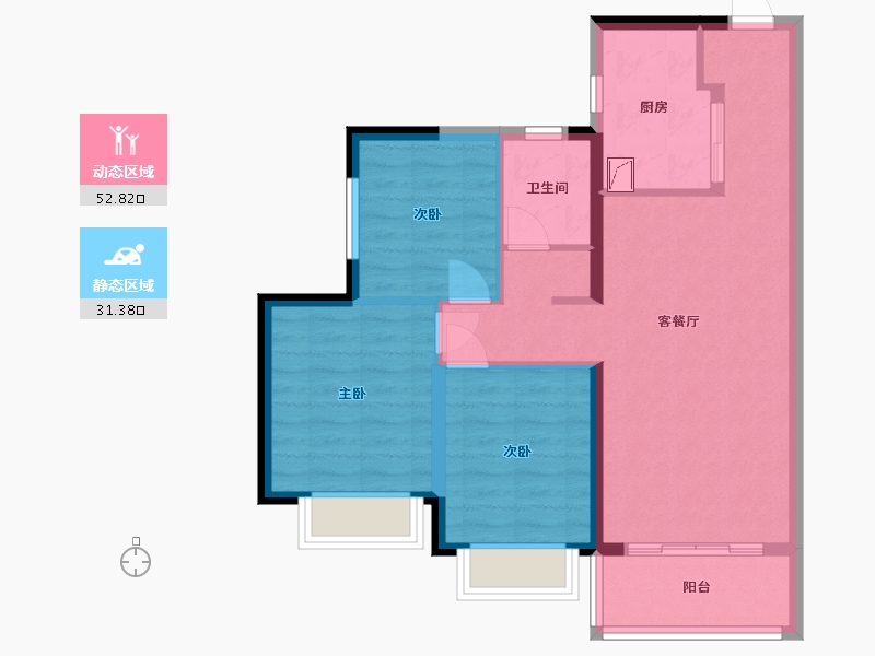 湖南省-长沙市-阳光城溪山悦-75.00-户型库-动静分区