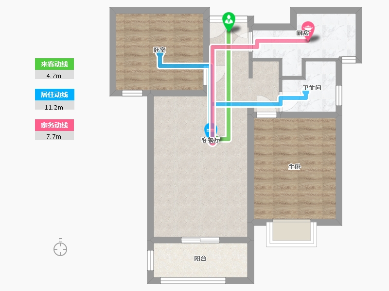 河南省-郑州市-清华大溪地-66.41-户型库-动静线