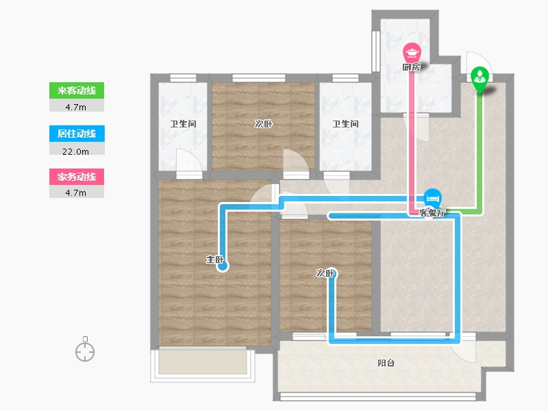 辽宁省-沈阳市-荣盛锦绣观邸-96.00-户型库-动静线