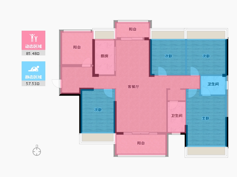 广东省-揭阳市-玺悦华府-150.00-户型库-动静分区