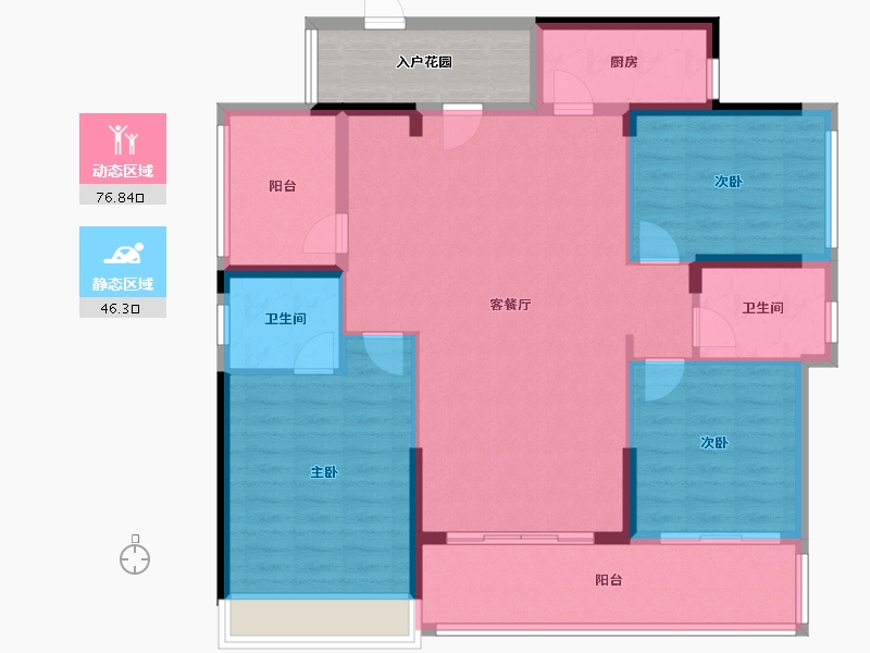 广东省-揭阳市-玺悦华府-125.00-户型库-动静分区