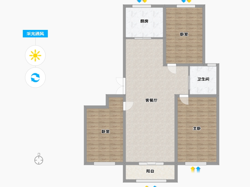 新疆维吾尔自治区-石河子市-145-120.00-户型库-采光通风