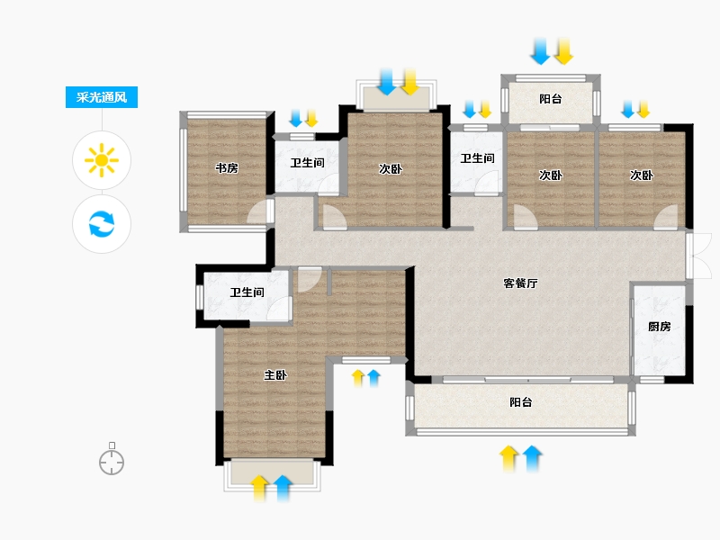 广西壮族自治区-南宁市-建工城-145.00-户型库-采光通风