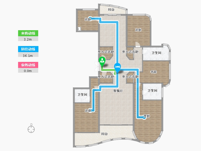 浙江省-绍兴市-金昌白鹭金湾-240.00-户型库-动静线