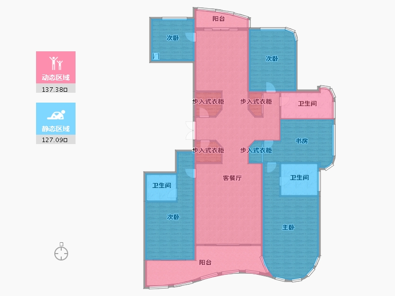 浙江省-绍兴市-金昌白鹭金湾-240.00-户型库-动静分区