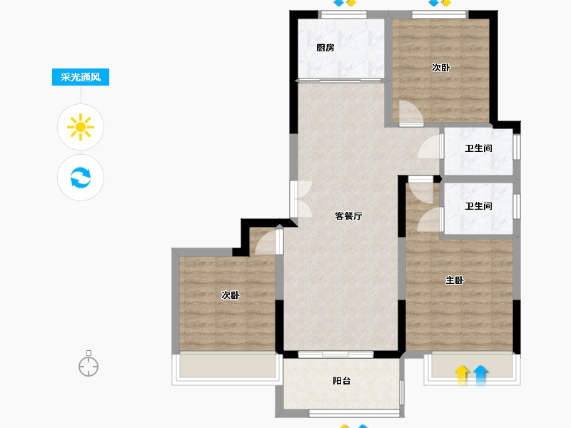 河南省-许昌市-万象城-84.00-户型库-采光通风