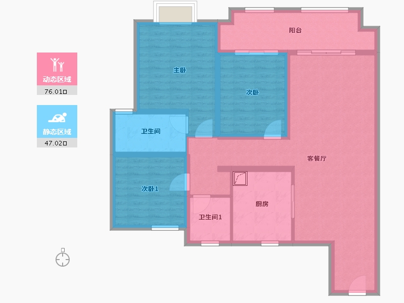 安徽省-蚌埠市-新城·悦隽天著-110.00-户型库-动静分区