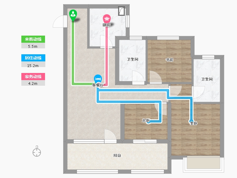 山东省-青岛市-和达正阳北岸-78.40-户型库-动静线