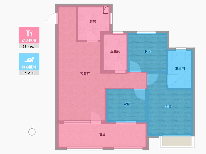 山东省-青岛市-和达正阳北岸-78.40-户型库-动静分区