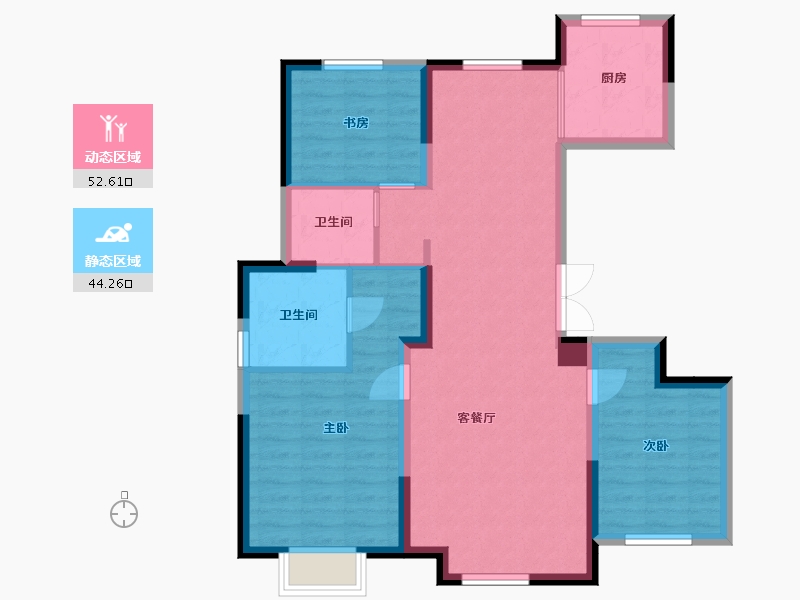 新疆维吾尔自治区-乌鲁木齐市-阳光城丽景湾-97.56-户型库-动静分区