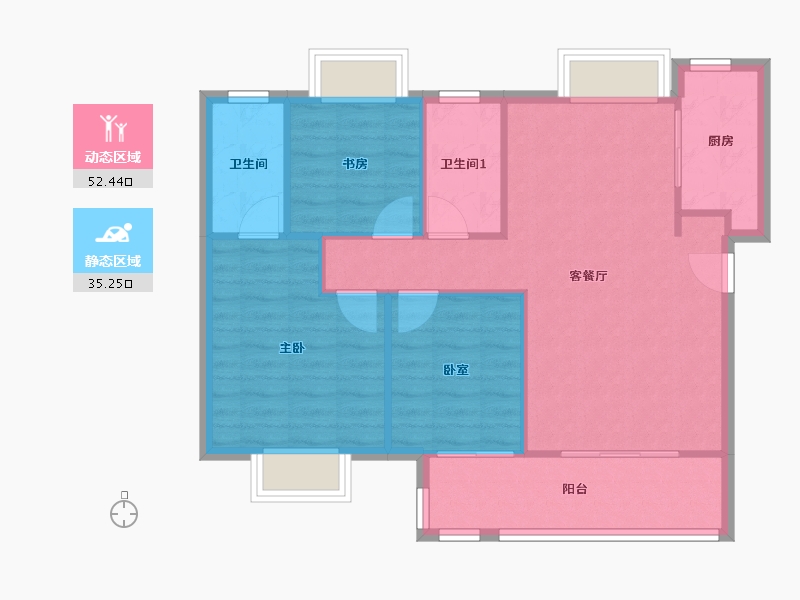 江西省-南昌市-新力-80.00-户型库-动静分区