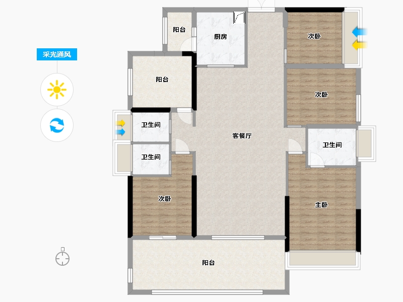 广东省-云浮市-御龙山水-165.00-户型库-采光通风