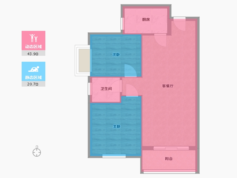 湖北省-十堰市-福泽嘉苑-62.27-户型库-动静分区