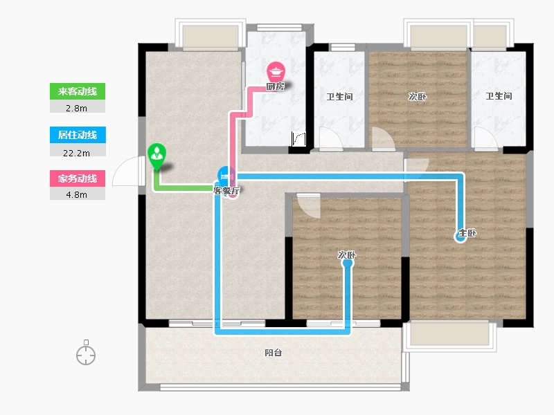 江苏省-苏州市-张家港碧桂园-126.00-户型库-动静线