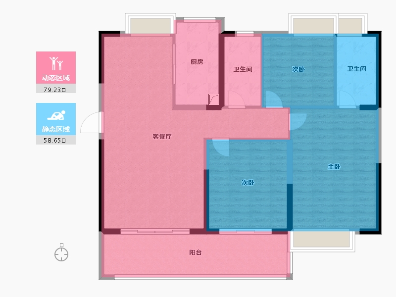 江苏省-苏州市-张家港碧桂园-126.00-户型库-动静分区