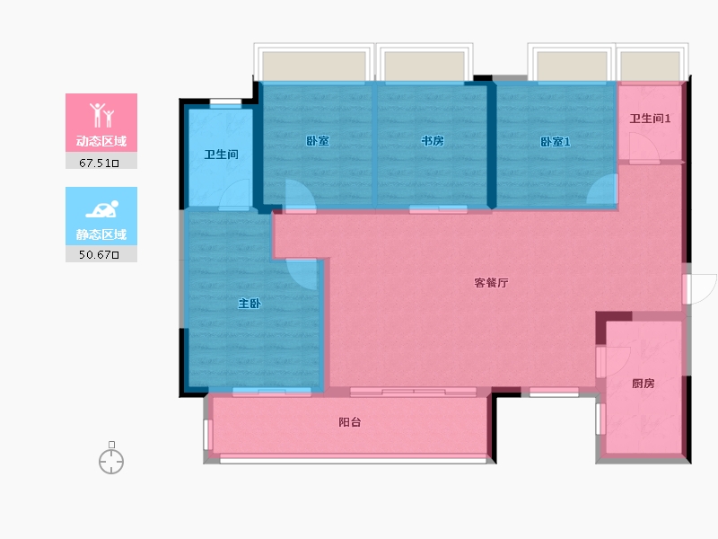 贵州省-贵阳市-华润国际社区-113.00-户型库-动静分区