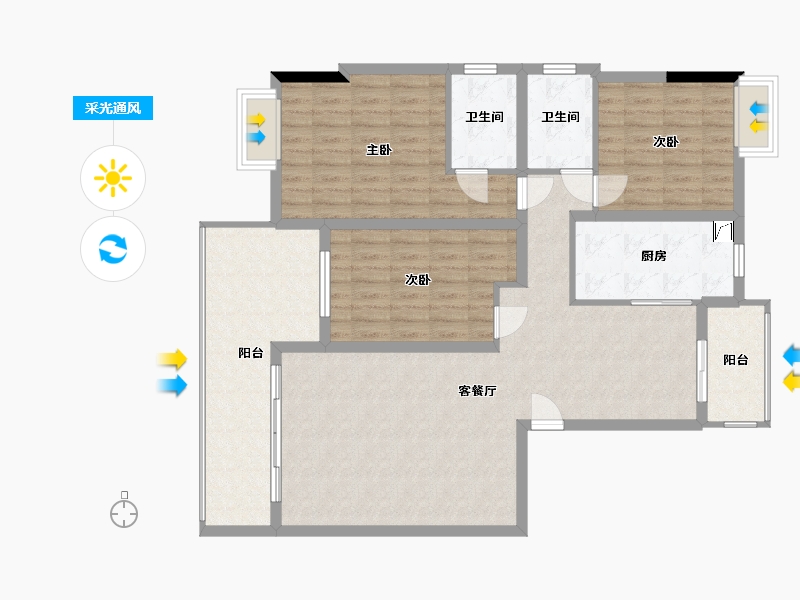 江西省-赣州市-隐龙山庄-125.00-户型库-采光通风