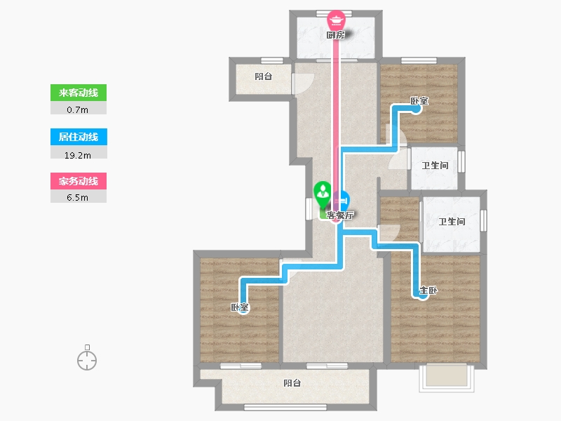 江苏省-苏州市-水畔华庭-97.89-户型库-动静线