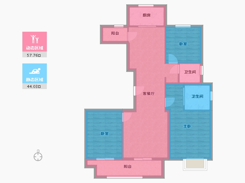 江苏省-苏州市-水畔华庭-97.89-户型库-动静分区