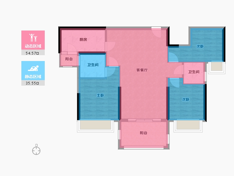 广东省-河源市-霸王花，东城国际-82.00-户型库-动静分区