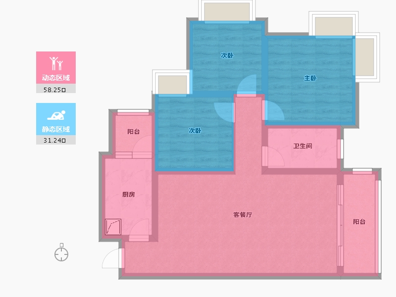 贵州省-毕节市-盛景国际-88.00-户型库-动静分区