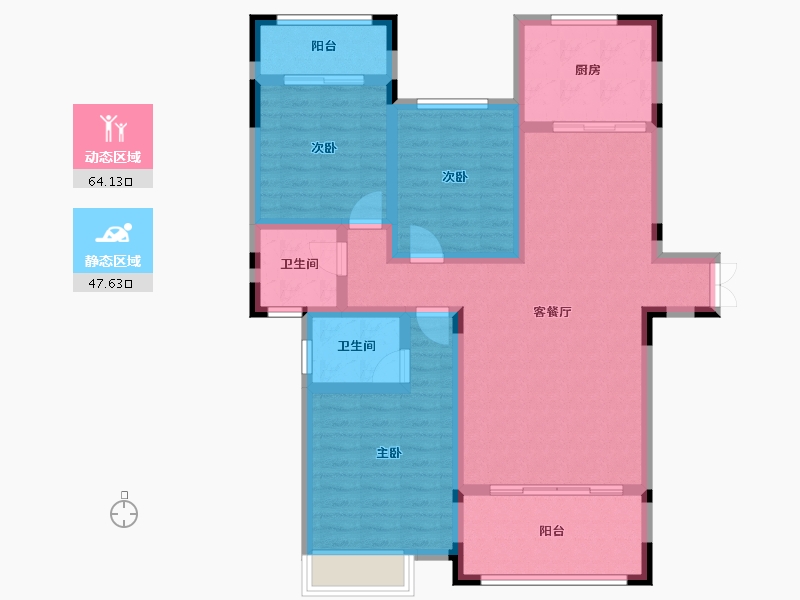 湖南省-常德市-鸿鹰星都-120.00-户型库-动静分区