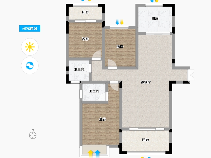 湖南省-常德市-鸿鹰星都-120.00-户型库-采光通风