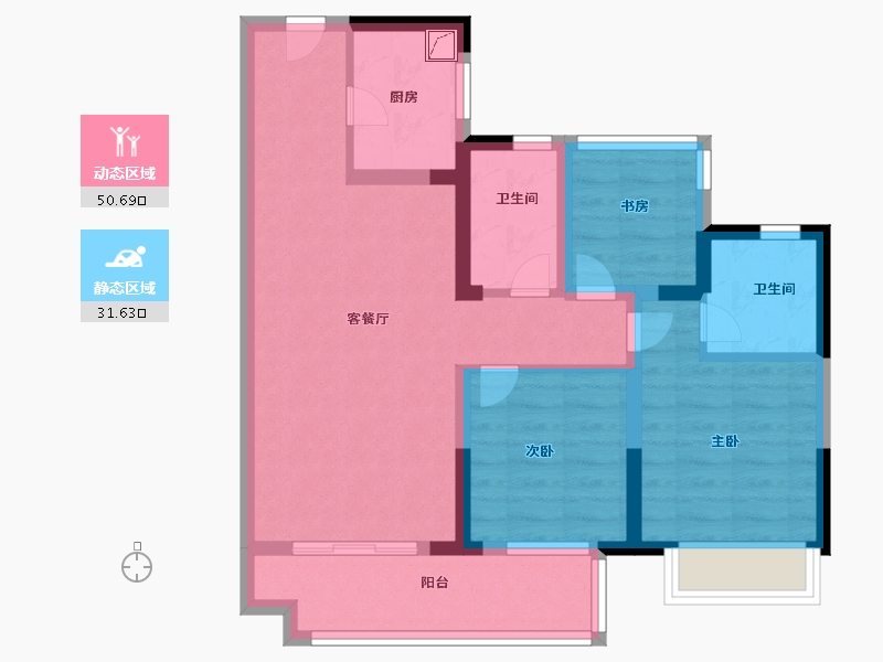 广东省-汕头市-润溪府-71.80-户型库-动静分区