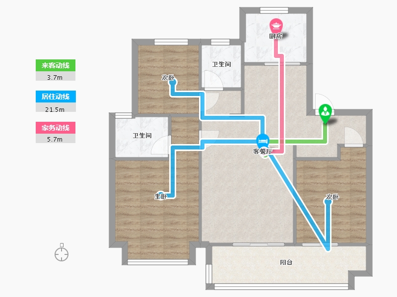 安徽省-合肥市-银城旭辉樾溪台-90.00-户型库-动静线