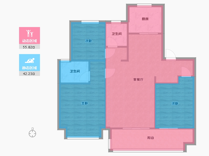 安徽省-合肥市-银城旭辉樾溪台-90.00-户型库-动静分区