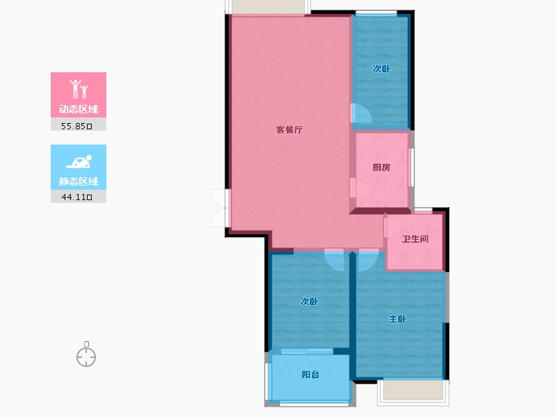 江苏省-淮安市-烨宸广场-90.00-户型库-动静分区