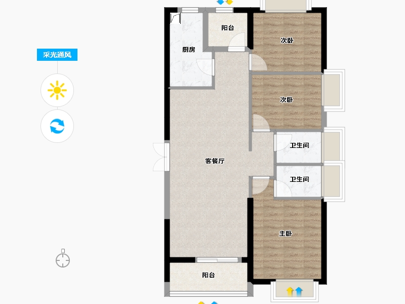 福建省-莆田市-国湄领涵-93.00-户型库-采光通风