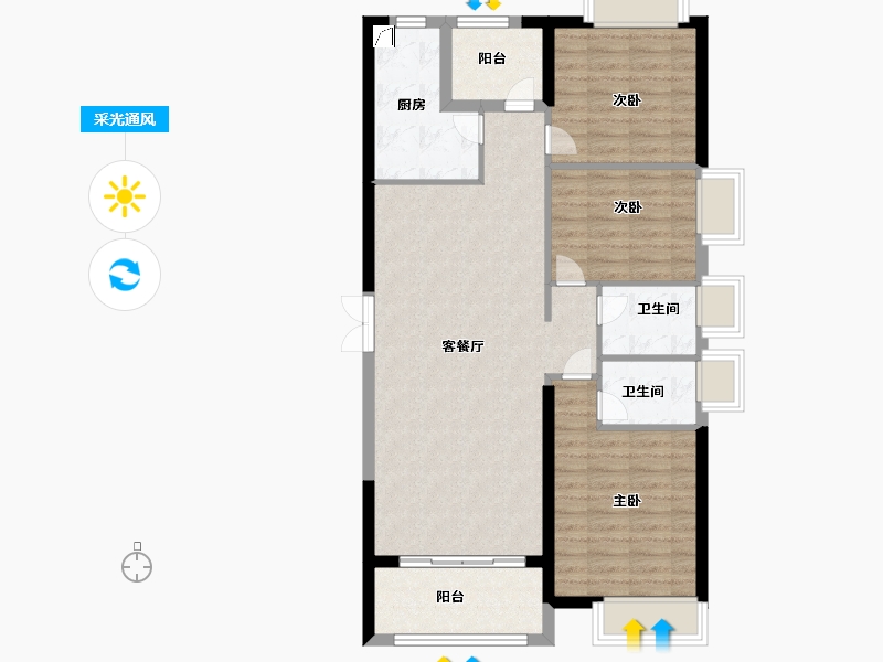 福建省-莆田市-国湄领涵-93.00-户型库-采光通风