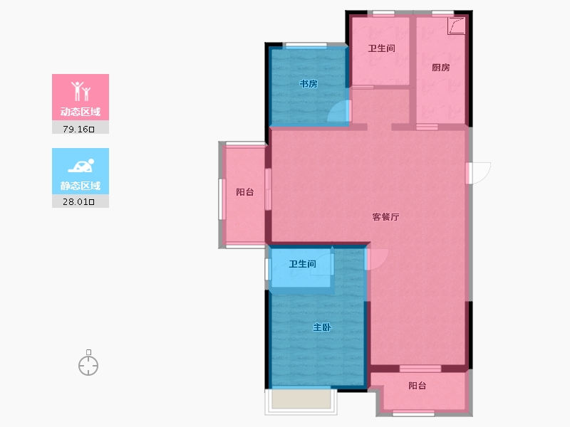 江苏省-徐州市-沛县歌风佳苑-95.00-户型库-动静分区