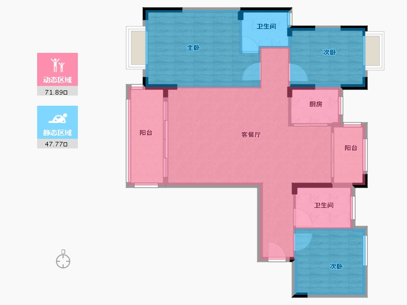 湖北省-武汉市-红旗还建小区-109.00-户型库-动静分区