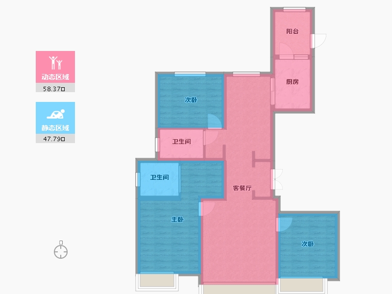 辽宁省-铁岭市-凡河新区-115.00-户型库-动静分区