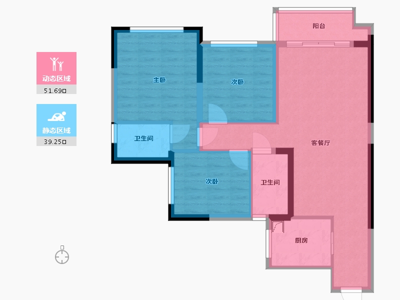 四川省-乐山市-峨眉小院-90.00-户型库-动静分区