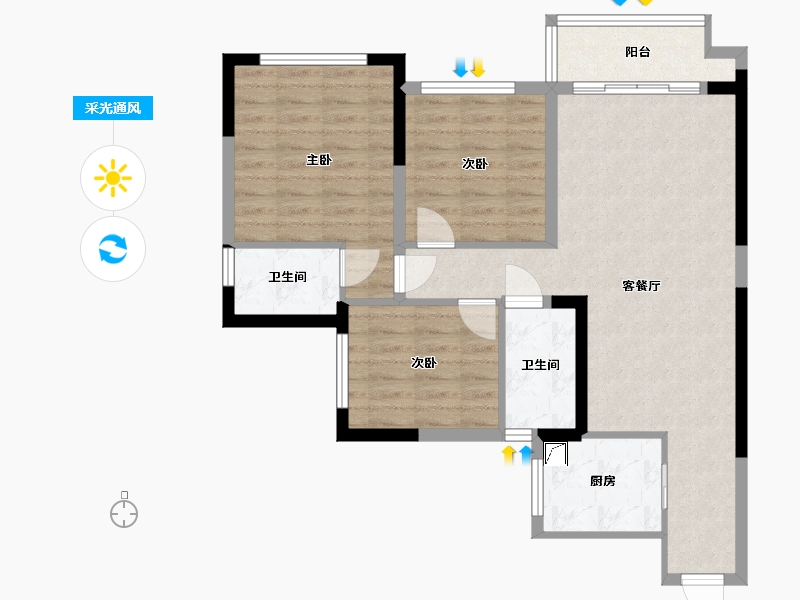 四川省-乐山市-峨眉小院-90.00-户型库-采光通风