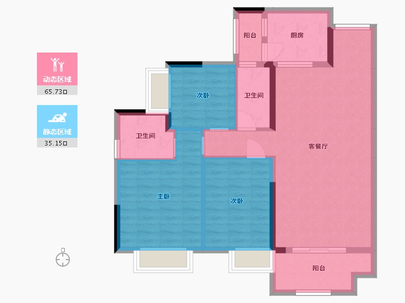 广东省-梅州市-亲水湾-95.00-户型库-动静分区