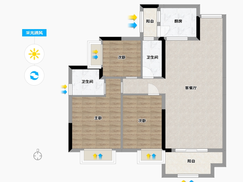 广东省-梅州市-亲水湾-95.00-户型库-采光通风