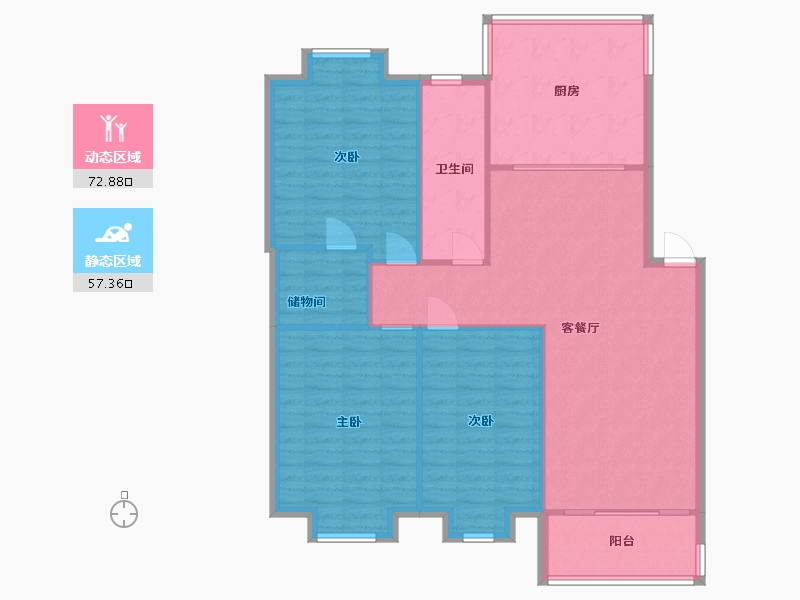 江苏省-无锡市-宁海里-108.00-户型库-动静分区